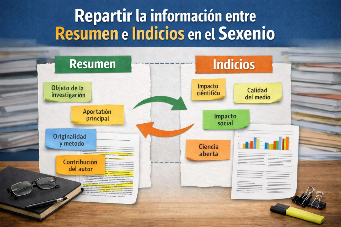 Reparto de información entre resumen e indicios en la justificación del sexenio